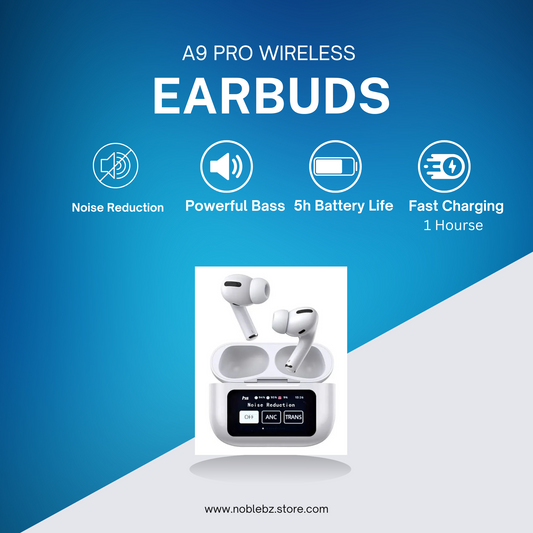 A9 Pro Smart Touch AirPods – HD Sound, Touch Display & ENC Noise Blocker 🎧🔥