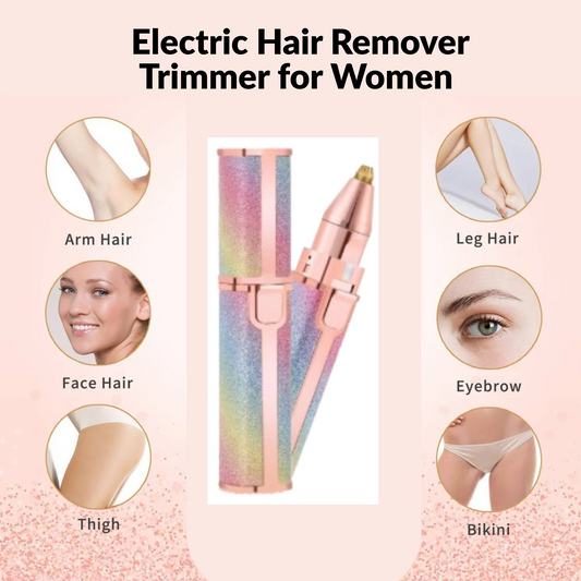 ✨ Painless Rechargeable Facial Hair Remover – 2 in 1 Eyebrow & Face Trimmer for Women (With LED Light)
