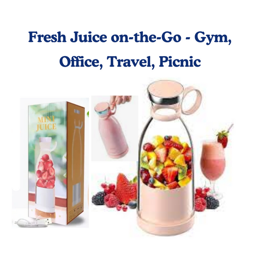 Portable Blender Bottle – 6 Blades | USB Rechargeable Juicer Cup (380ml)
